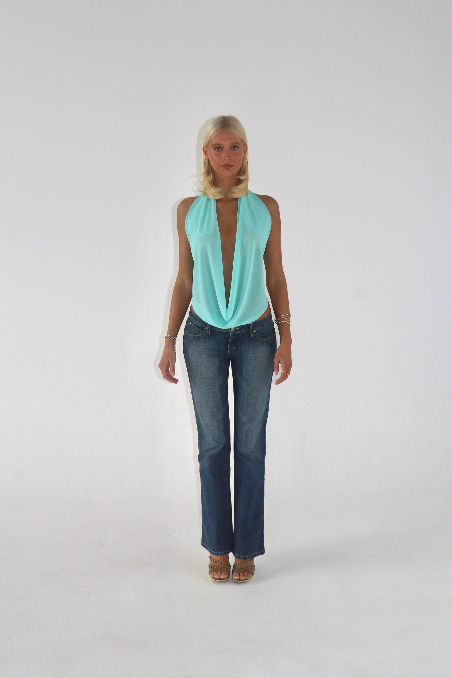 Leila Top in Aqua
