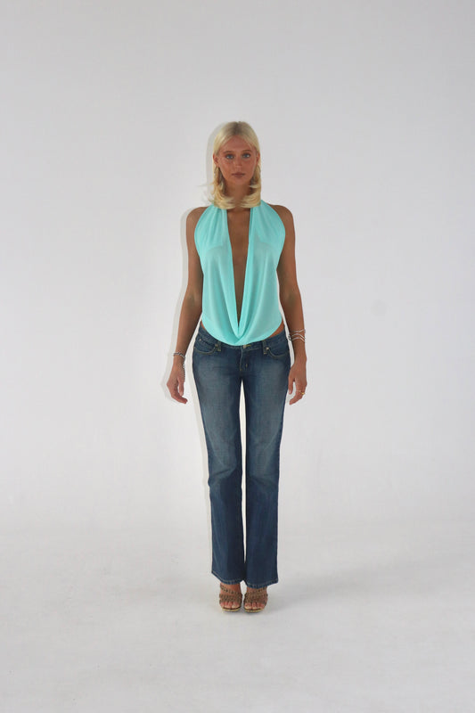 Leila Top in Aqua